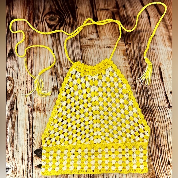 MORE TO COME || Kari Halter Top in Yellow Multi - SZ Small ⭐️NWT⭐️ - Picture 2 of 10